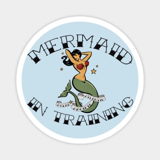 Womens Mermaid In Training Cute Tattoo Art Summer Beach Wear Magnet